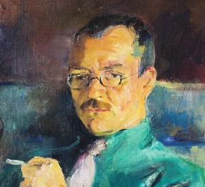 Arnulf Øverland malt av Torleif Holmboe